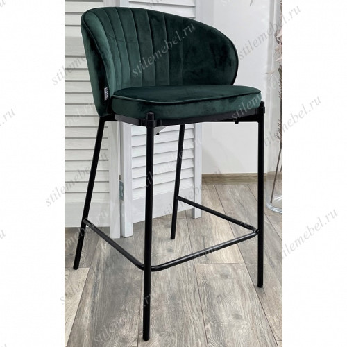 Полубарный стул WENDY BLUVEL-78 GREEN (H=65cm), велюр