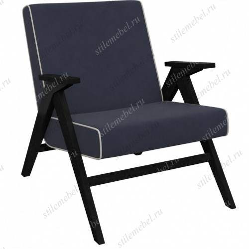 Кресло для отдыха Вест Венге, ткань Verona Denim Blue, кант Verona Light Grey