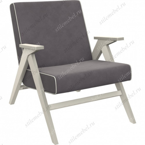 Кресло для отдыха Вест Дуб шампань ткань Verona antrazite grey, кант Verona light grey
