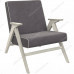 Кресло для отдыха Вест Дуб шампань ткань Verona antrazite grey, кант Verona light grey