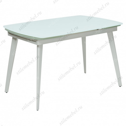Стол ELIOT 120 FROSTED SUPER WHITE белое матовое стекло/ белый каркас