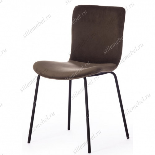 Стул GILLIAN (mod. 0137017-NI) металл/вельвет, 45х52,5х78 см, хаки S108 (85 DARK TAN)/черный