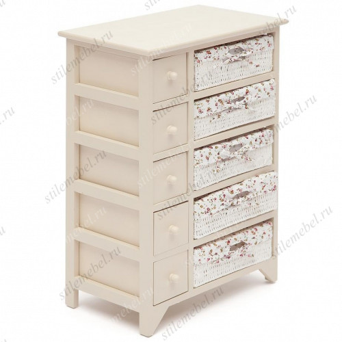 Комод с 5-ю корзинами и 5-ю ящиками Secret De Maison CABAS ( mod. 4323 ) butter white