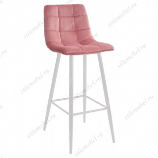 LECCO UF910-07 PINK барный стул, велюр/белый каркас