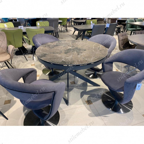 Обеденная группа TRENTO 120 KL-19+Grey 1/VIOLA Grey Fabric (JND99-17) ткань