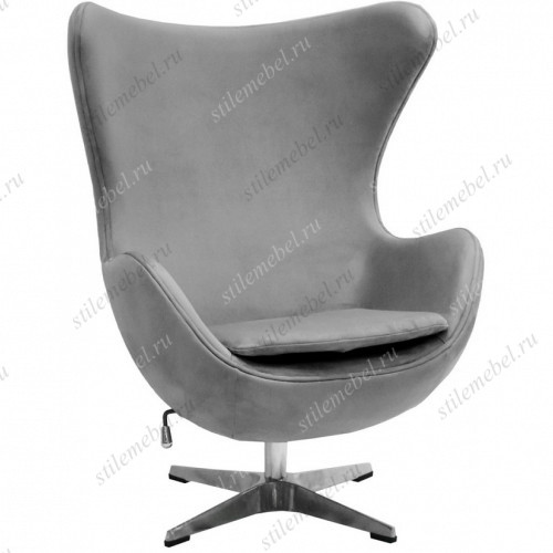 Кресло EGG CHAIR серый, искусственная замша