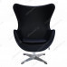 Кресло EGG CHAIR чёрный, натуральная кожа