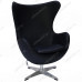 Кресло EGG CHAIR чёрный, натуральная кожа