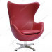 Кресло EGG CHAIR красный, натуральная кожа