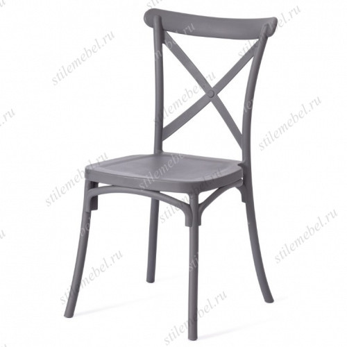 Стул CROSS (mod. PL24)  пластик, 48 х 58 х 89 см, Dark-grey (тёмно-cерый) 15537