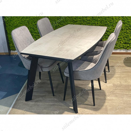 Обеденная группа XL160 ХБ/305 B22 GREY/ ножки черные