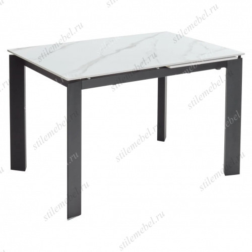 Стол CORNER 120 MATT WHITE MARBLE SOLID CERAMIC / BLACK