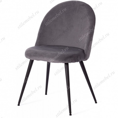 Стул MONRO (mod. 5144) металл/вельвет, 51x56x84 см, серый (HLR 21)/черный