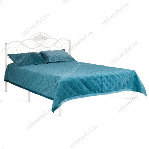 Кровать Federica (mod. AT-881) дерево гевея/металл, 160*200 (Queen bed), Белый (butter white)