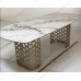 Стол CHIAVARI 220 KL-188 Контрастный мрамор матовый, итальянская керамика / Шампань
