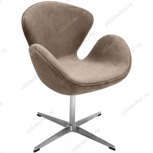 Кресло SWAN STYLE CHAIR латте, искусственная замша