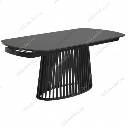 Стол DESIO 180 PURE BLACK SOLID CERAMIC Черный мрамор матовый, керамика/Черный каркас, ®DISAUR