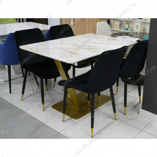 Обеденная группа Бугун/Seda 1 black / gold