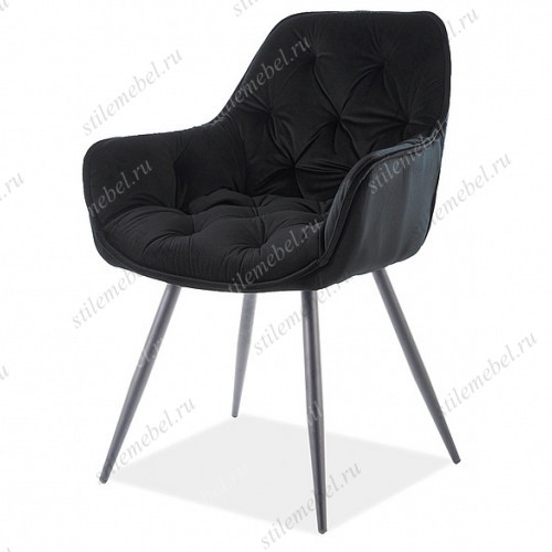 Стул SIGNAL CHERRY MATT VELVET, BL99 ножки черные / черный