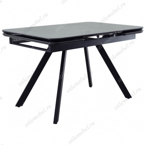 Стол Arthur раскладной 120-184x80x75см, керамогранит чёрный мрамор Greys Black, чёрный