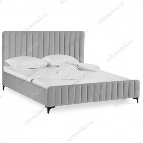 Кровать Амелия 160х200 без ПМ светло-серая