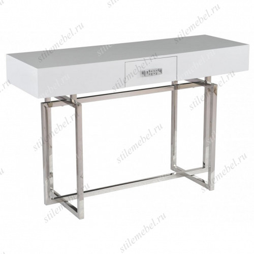 Стол-консоль Гарда P-MJ-003, 120х40х76 см, белый/хром