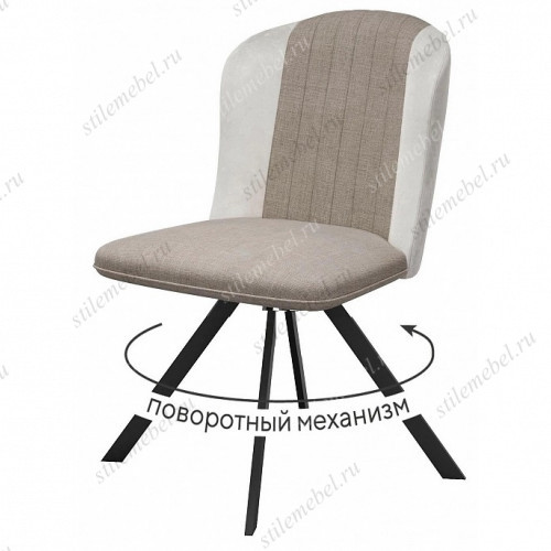Стул DikLine 299 поворотный NS04 CREAM/C103 крем, ножки черные, микровелюр