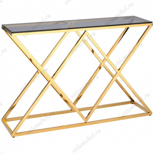 Стол-консоль BS-06 Тонированное стекло/Gold