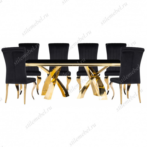 Обеденная группа Кору black / gold