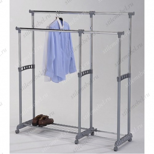 MK-6306. (CH-4577) Вешалка для гардеробных двойная с доп.отделом