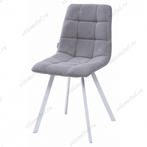Стул CHILLI SQUARE серо-голубой, ткань UF860-02B/белый